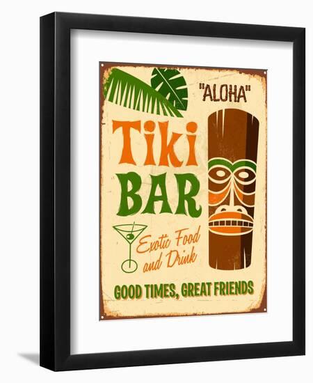 Vintage Design -  Tiki Bar-Real Callahan-Framed Art Print