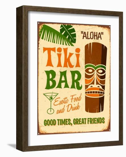 Vintage Design -  Tiki Bar-Real Callahan-Framed Art Print