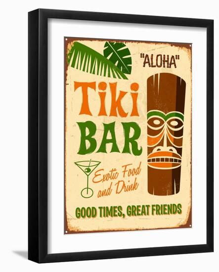 Vintage Design -  Tiki Bar-Real Callahan-Framed Art Print