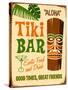 Vintage Design -  Tiki Bar-Real Callahan-Stretched Canvas