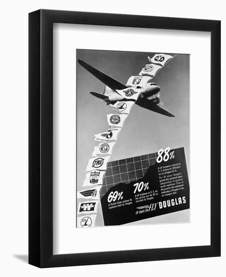 Vintage Douglas DC-3 Ad-null-Framed Art Print