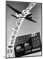 Vintage Douglas DC-3 Ad-null-Mounted Art Print