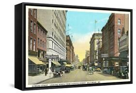 Vintage Downtown Baltimore-null-Framed Stretched Canvas