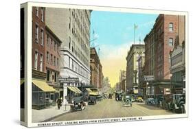 Vintage Downtown Baltimore-null-Stretched Canvas