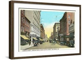 Vintage Downtown Baltimore-null-Framed Art Print