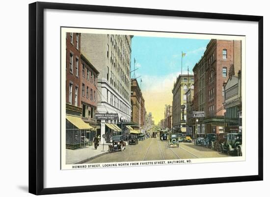 Vintage Downtown Baltimore-null-Framed Art Print