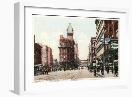 Vintage Downtown Kansas City-null-Framed Art Print