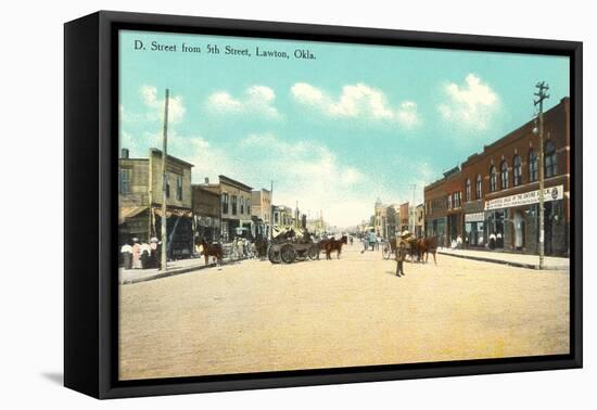 Vintage Downtown Lawton-null-Framed Stretched Canvas
