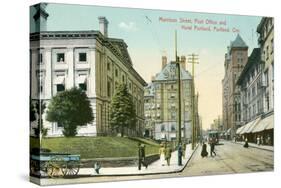 Vintage Downtown Portland, Oregon-null-Stretched Canvas