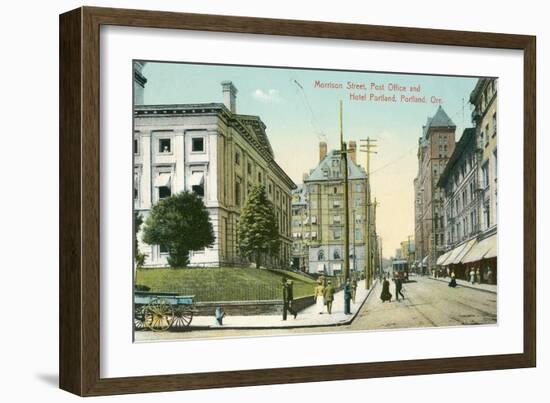 Vintage Downtown Portland, Oregon-null-Framed Art Print