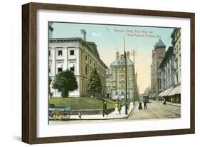 Vintage Downtown Portland, Oregon-null-Framed Art Print