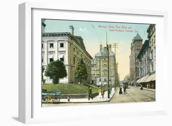 Vintage Downtown Portland, Oregon-null-Framed Art Print