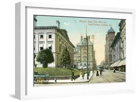 Vintage Downtown Portland, Oregon-null-Framed Art Print