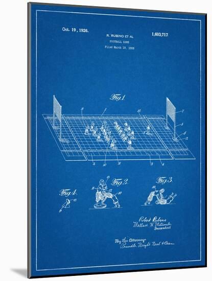 Vintage Electric Football Game Patent-null-Mounted Art Print