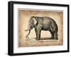 Vintage Elephant-NaxArt-Framed Art Print