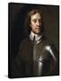 Vintage English History Painting of Lord Protector Oliver Cromwell-Stocktrek Images-Framed Stretched Canvas