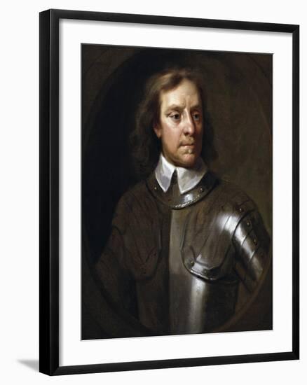 Vintage English History Painting of Lord Protector Oliver Cromwell-Stocktrek Images-Framed Art Print