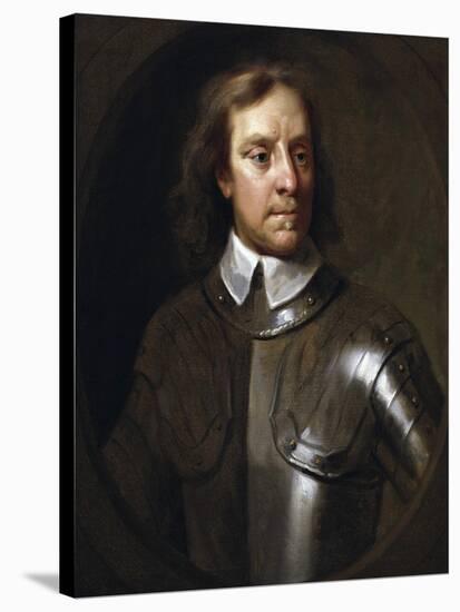 Vintage English History Painting of Lord Protector Oliver Cromwell-Stocktrek Images-Stretched Canvas