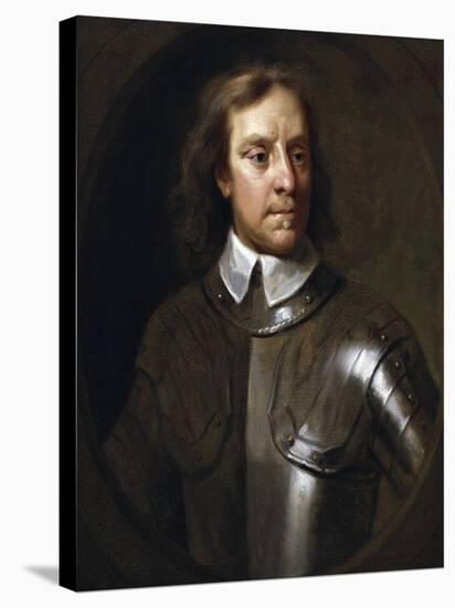 Vintage English History Painting of Lord Protector Oliver Cromwell-Stocktrek Images-Stretched Canvas