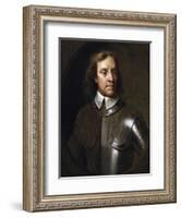 Vintage English History Painting of Lord Protector Oliver Cromwell-Stocktrek Images-Framed Art Print