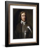 Vintage English History Painting of Lord Protector Oliver Cromwell-Stocktrek Images-Framed Art Print