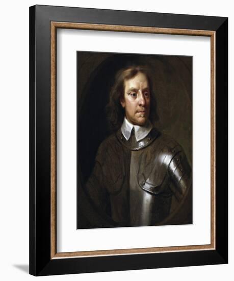 Vintage English History Painting of Lord Protector Oliver Cromwell-Stocktrek Images-Framed Art Print