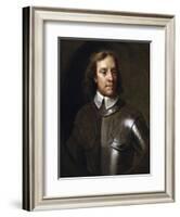 Vintage English History Painting of Lord Protector Oliver Cromwell-Stocktrek Images-Framed Art Print