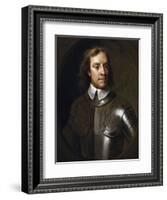 Vintage English History Painting of Lord Protector Oliver Cromwell-Stocktrek Images-Framed Art Print