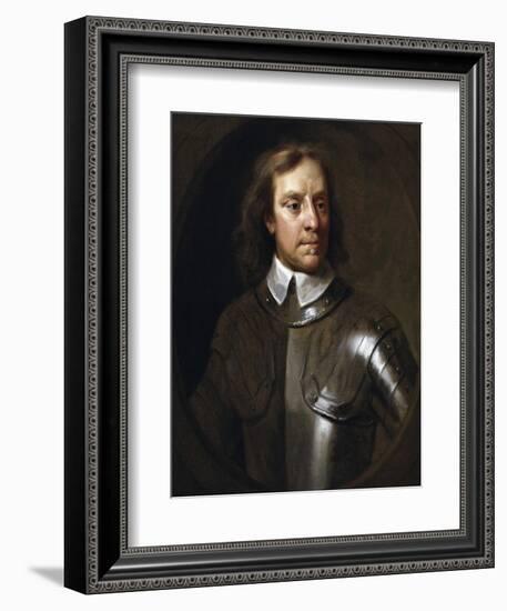 Vintage English History Painting of Lord Protector Oliver Cromwell-Stocktrek Images-Framed Art Print