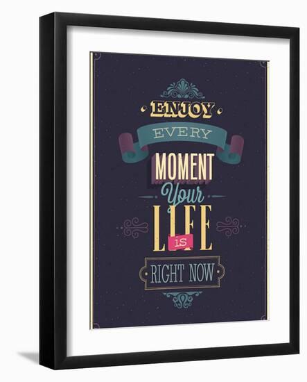 Vintage "Enjoy Every Moment" Poster-avean-Framed Art Print