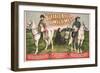 Vintage entertainment poster of Napoleon Bonaparte and Buffalo Bill on horseback.-Vernon Lewis Gallery-Framed Art Print