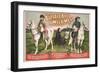 Vintage entertainment poster of Napoleon Bonaparte and Buffalo Bill on horseback.-Vernon Lewis Gallery-Framed Art Print