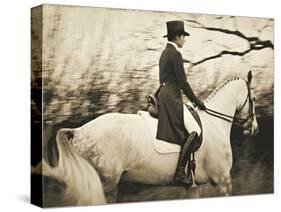Vintage Equestrian - Piaffe-null-Stretched Canvas
