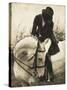 Vintage Equestrian - Transition-null-Stretched Canvas