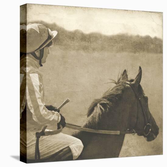 Vintage Equestrian - Wait-null-Stretched Canvas