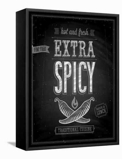 Vintage Extra Spicy Poster - Chalkboard-avean-Framed Stretched Canvas