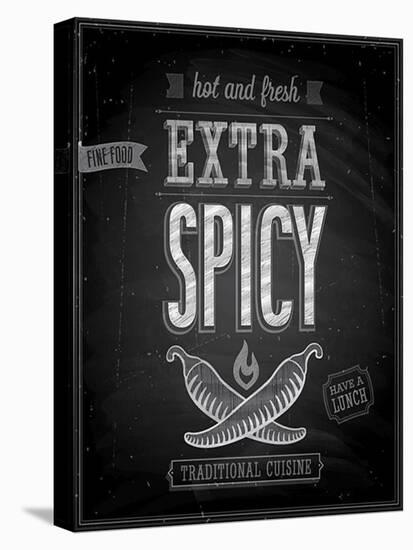 Vintage Extra Spicy Poster - Chalkboard-avean-Stretched Canvas