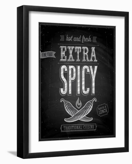 Vintage Extra Spicy Poster - Chalkboard-avean-Framed Art Print