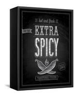 Vintage Extra Spicy Poster - Chalkboard-avean-Framed Stretched Canvas