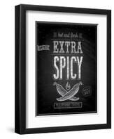 Vintage Extra Spicy Poster - Chalkboard-avean-Framed Art Print