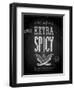 Vintage Extra Spicy Poster - Chalkboard-avean-Framed Art Print