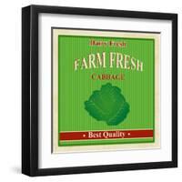 Vintage Farm Fresh Cabbage Poster-radubalint-Framed Art Print