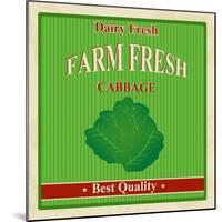 Vintage Farm Fresh Cabbage Poster-radubalint-Mounted Art Print