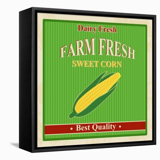 Vintage Farm Fresh Sweet Corn Poster-radubalint-Framed Stretched Canvas