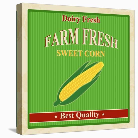 Vintage Farm Fresh Sweet Corn Poster-radubalint-Stretched Canvas