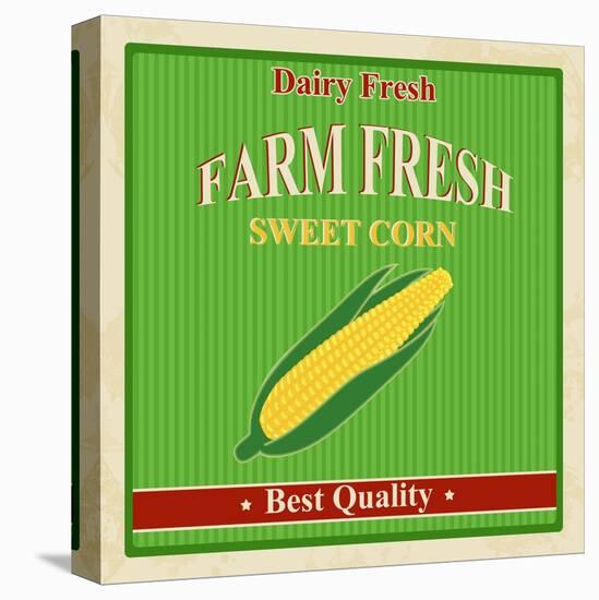 Vintage Farm Fresh Sweet Corn Poster-radubalint-Stretched Canvas