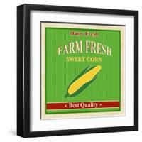 Vintage Farm Fresh Sweet Corn Poster-radubalint-Framed Art Print