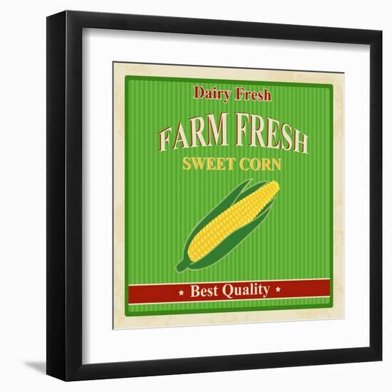 Vintage Farm Fresh Sweet Corn Poster-radubalint-Framed Art Print