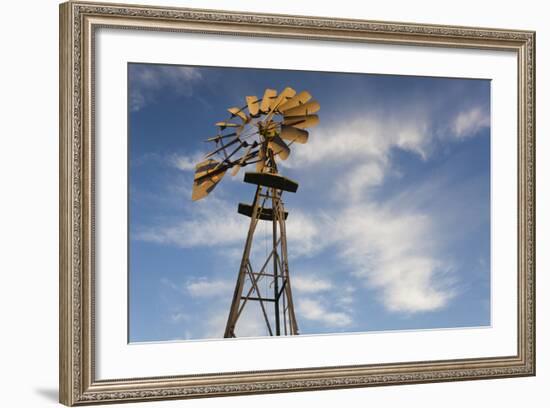 Vintage Farm Windmills at Sunset, Elk City, Oklahoma, USA-Walter Bibikow-Framed Photographic Print