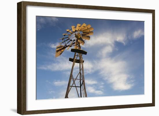 Vintage Farm Windmills at Sunset, Elk City, Oklahoma, USA-Walter Bibikow-Framed Photographic Print